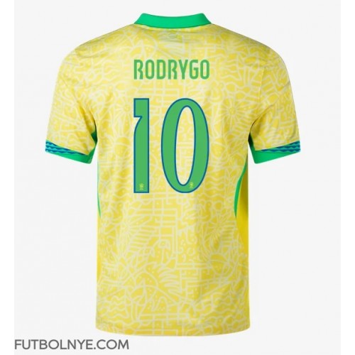 Camiseta Brasil Rodrygo Goes #10 Primera Equipación Copa America 2024 manga corta